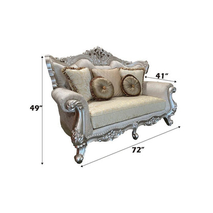 Bently Loveseat w/5 Pillows(Same LV01580), Fabric & Champagne