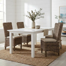 Mahogany and MDF Dining Table with Semi-Gloss Painted Farmhouse Finish