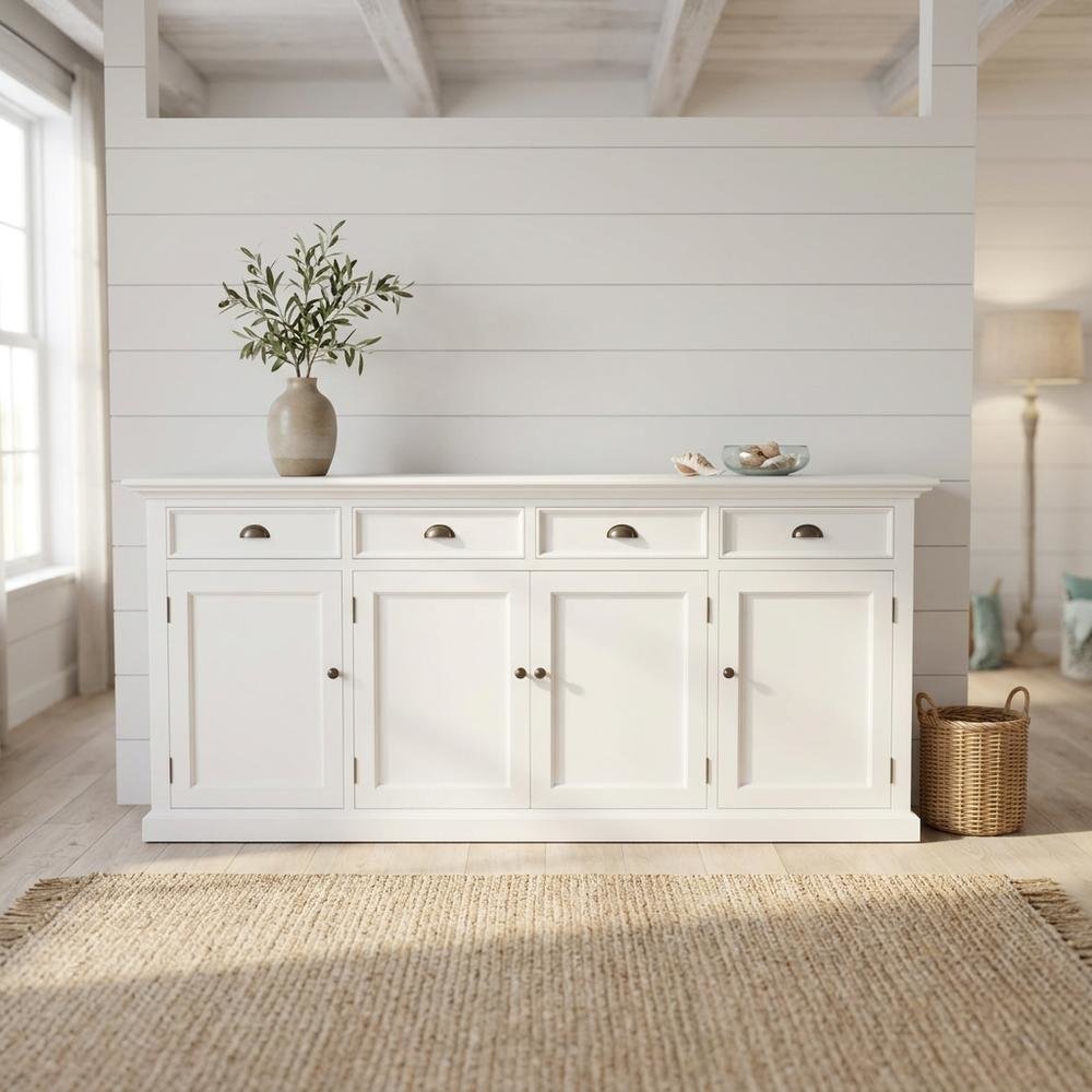 Mahogany Kitchen Buffet with Doors, Drawers, and Shelved Storage for Dining Room