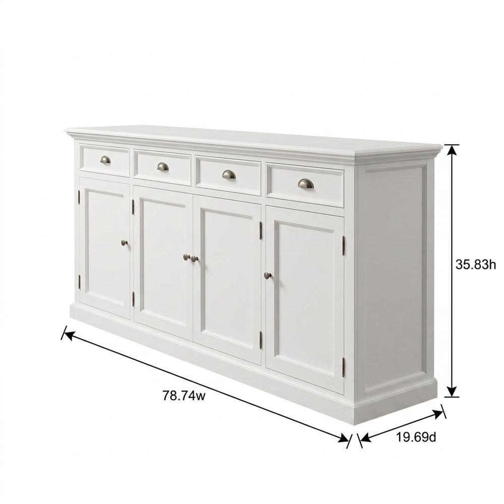 Mahogany Kitchen Buffet with Doors, Drawers, and Shelved Storage for Dining Room