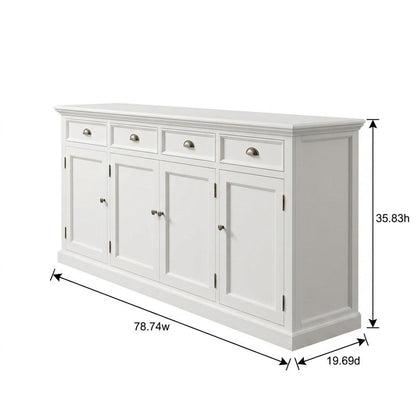 Mahogany Kitchen Buffet with Doors, Drawers, and Shelved Storage for Dining Room