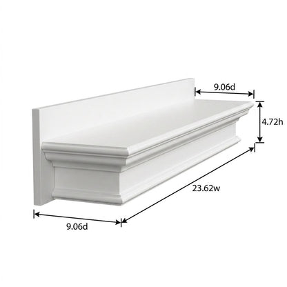 Mahogany and MDF Floating Wall Shelf with French Cleat Mount for Entryway