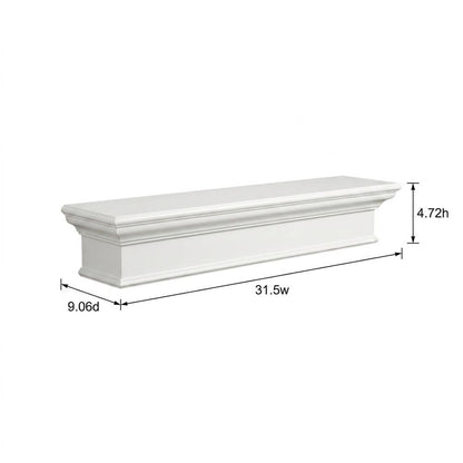 Mahogany and MDF Floating Wall Shelf with French Cleat Mount, Long with Storage