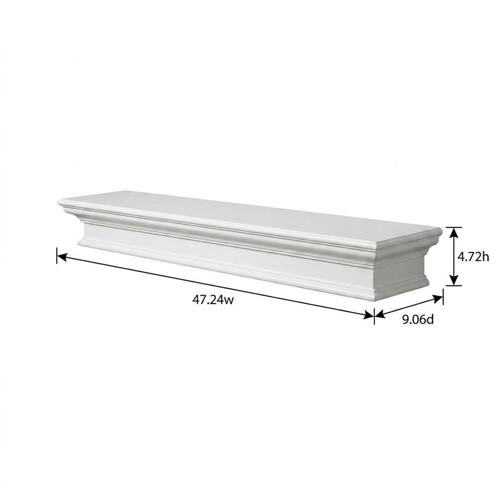 Mahogany and MDF Floating Wall Shelf with French Cleat Mount, Extra-Long