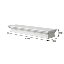 Mahogany and MDF Floating Wall Shelf with French Cleat Mount, Extra-Long