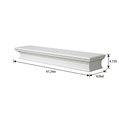 Mahogany and MDF Floating Wall Shelf with French Cleat Mount, Extra-Long