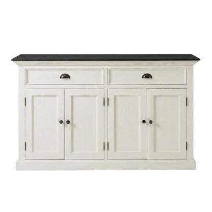Mahogany Veneer Kitchen Buffet with 4-Door Storage and 2 Drawers for Dining Room