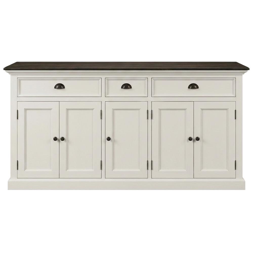 Mahogany Veneer Kitchen Buffet with Five Doors and Three Drawers with Storage