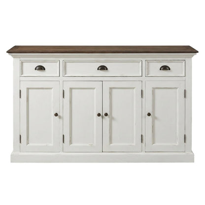 Mahogany Veneer Kitchen Buffet Sideboard with 4 Doors and 3 Drawers with Storage