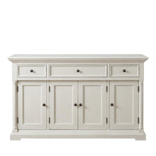 Mahogany Semi-Gloss Kitchen Buffet with 4 Doors and 3 Drawers Storage Cabinet