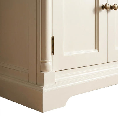Mahogany Veneer Buffet with Distressed Finish, Doors and Drawers Storage Cabinet
