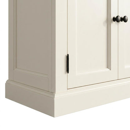 Mahogany Veneer Kitchen Buffet with Five Doors and Three Drawers with Storage