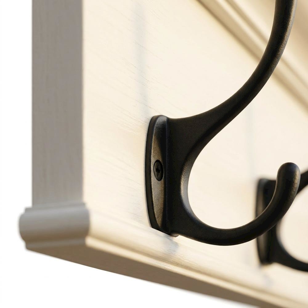 Mahogany and MDF Wall Coat Rack with Hat Shelf, French Cleat Mount for Entryway