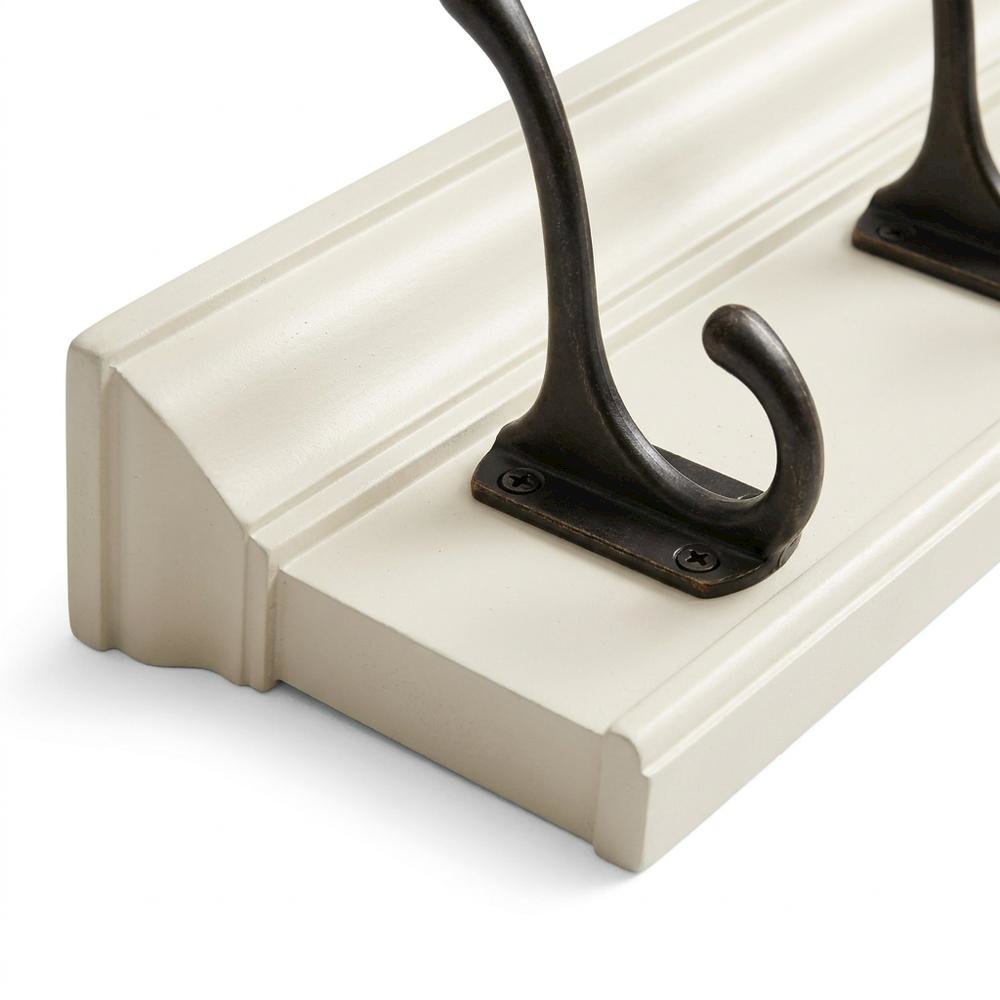 Mahogany Wood Wall Coat Rack with Hat Shelf and French Cleat Mount for Entryway