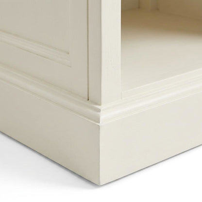 Mahogany Bedside Table with Drawer and Open Shelves, Antique Brass Hardware