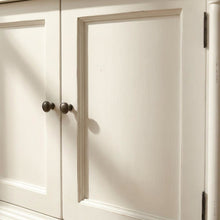 Mahogany Veneer Buffet with Distressed Finish, Doors and Drawers Storage Cabinet