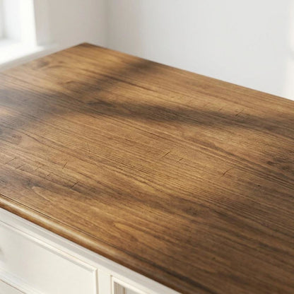 Mahogany Veneer Kitchen Buffet with Five Doors and Three Drawers with Storage
