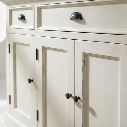 Mahogany Veneer Kitchen Buffet Sideboard with 4 Doors and 3 Drawers with Storage