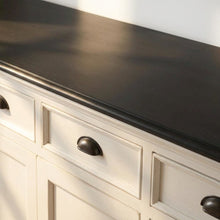 Mahogany Veneer Kitchen Buffet with Doors, Drawers, and Interior Shelves