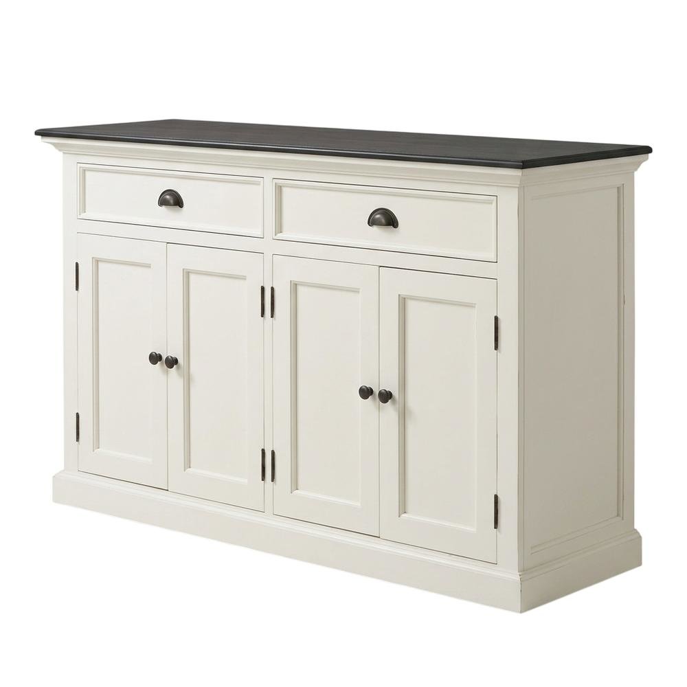 Mahogany Veneer Kitchen Buffet with 4-Door Storage and 2 Drawers for Dining Room