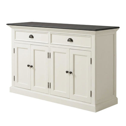 Mahogany Veneer Kitchen Buffet with 4-Door Storage and 2 Drawers for Dining Room