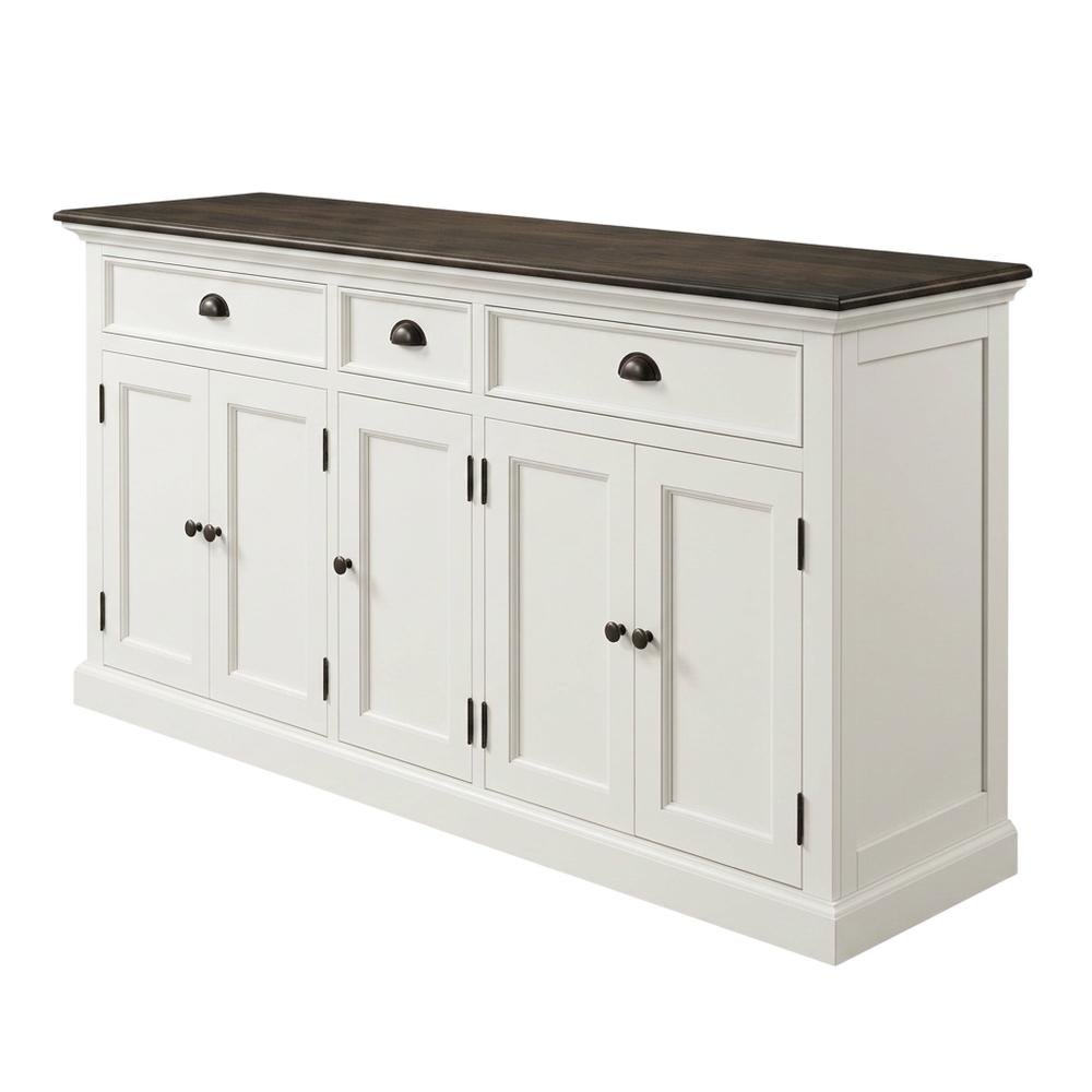 Mahogany Veneer Kitchen Buffet with Five Doors and Three Drawers with Storage