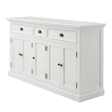 Mahogany Kitchen Buffet with 5 Doors, 3 Drawers, and Antique Brass Hardware