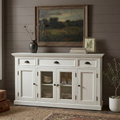 Halifax Classic White Buffet with 4 Doors 3 Drawers