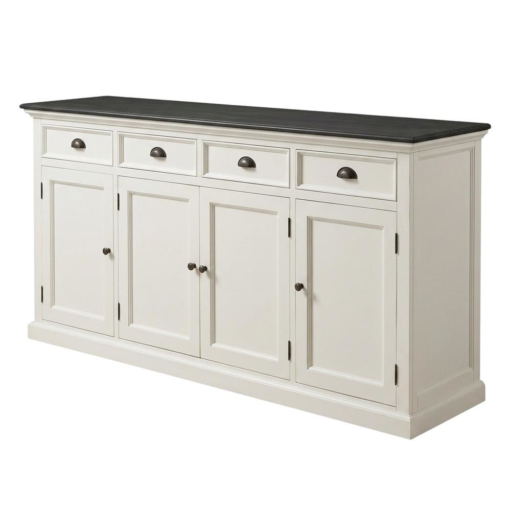 Mahogany Veneer Kitchen Buffet with Doors, Drawers, and Interior Shelves