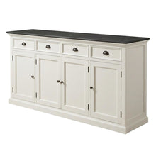 Mahogany Veneer Kitchen Buffet with Doors, Drawers, and Interior Shelves