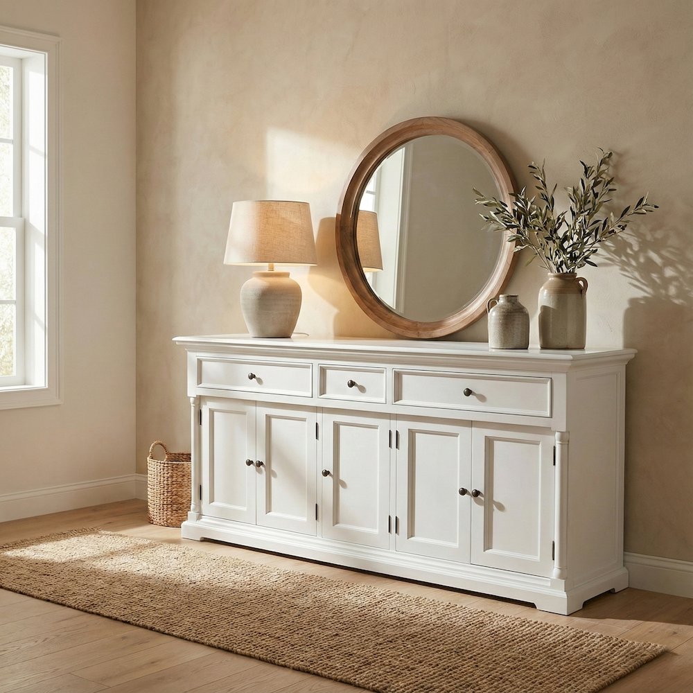 Provence Classic White Buffet with 5 Doors