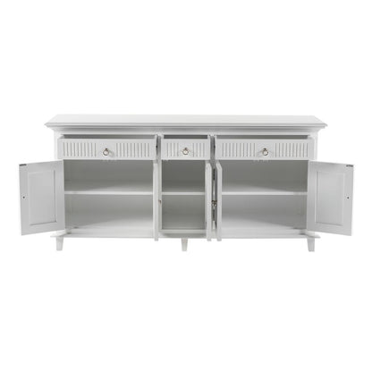Elegant Grove White Buffet with 5 Doors, Belen Kox