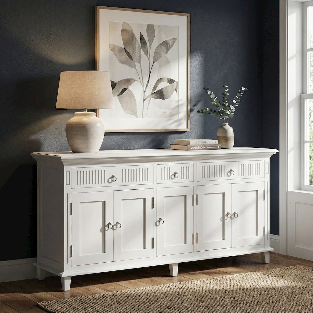 Skansen Classic White Buffet with 5 Doors