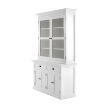 Mahogany Glass-Display Hutch with Bevelled Doors and Antique Brass Hardware