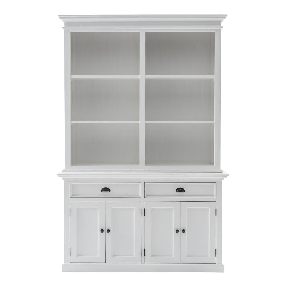 Classic White Buffet Hutch Unit with 6 Shelves, Belen Kox
