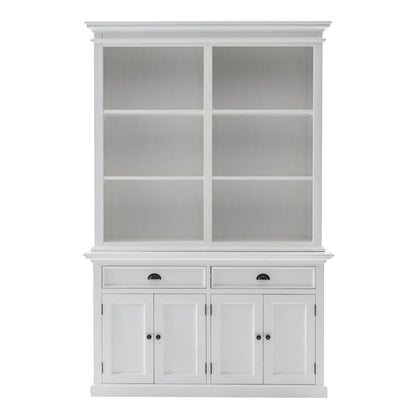 Classic White Buffet Hutch Unit with 6 Shelves, Belen Kox
