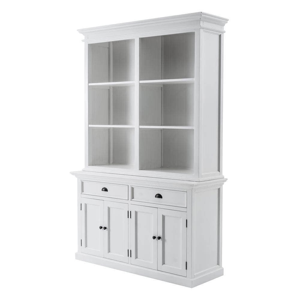 Classic White Buffet Hutch Unit with 6 Shelves, Belen Kox