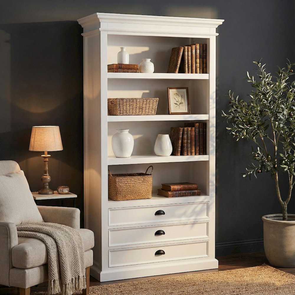 Halifax Classic White Bookcase