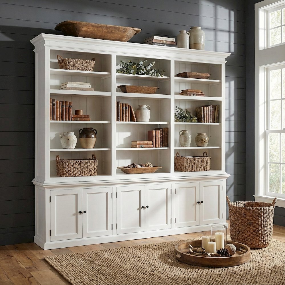 Halifax Classic White Triple-Bay Hutch Unit
