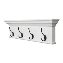 Mahogany and MDF Wall Coat Rack with Hat Shelf, French Cleat Mount for Entryway