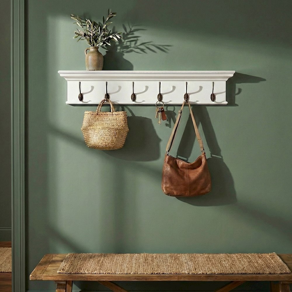 Halifax Classic White 6 Hook Coat Rack