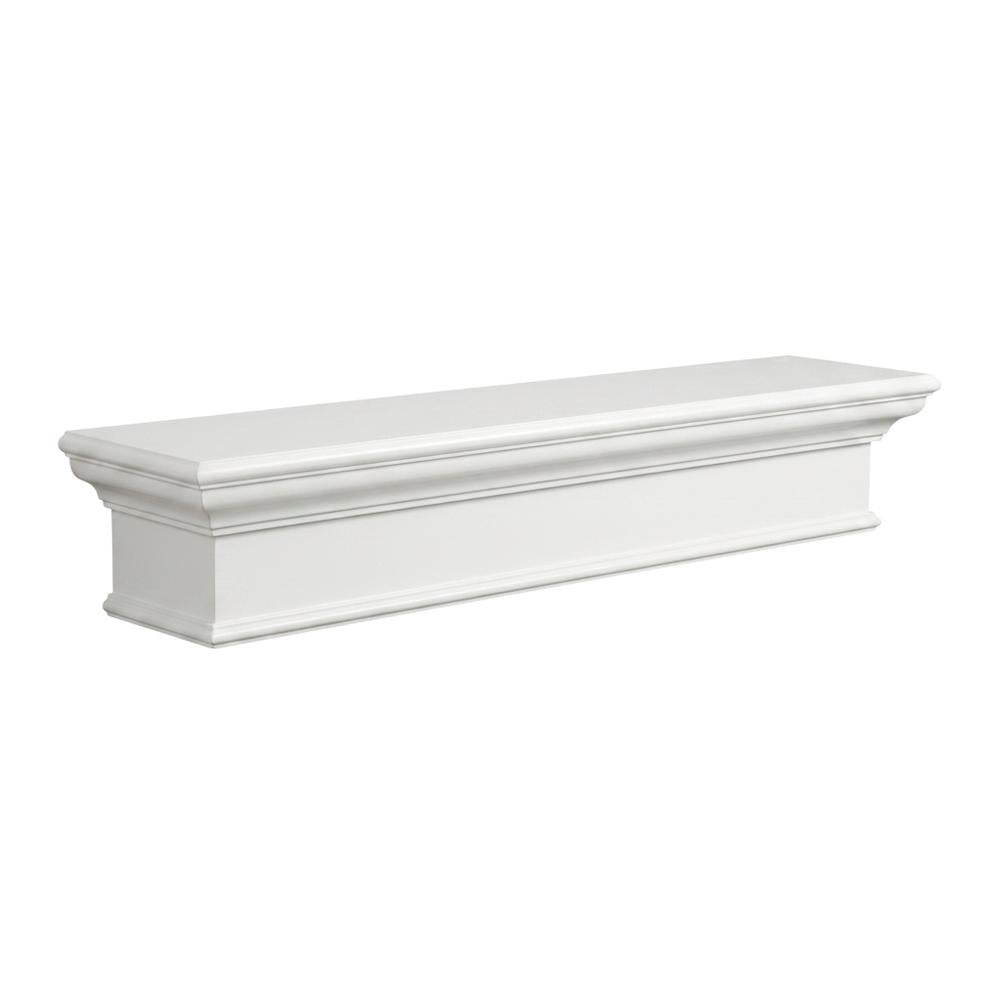 Mahogany and MDF Floating Wall Shelf with French Cleat Mount, Long with Storage
