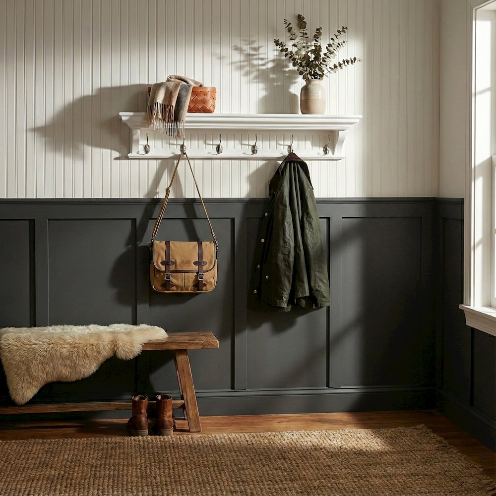 Skansen 6 Hook Coat Rack, Classic White