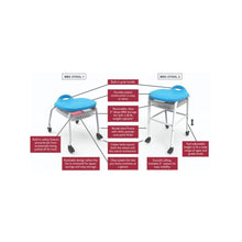 Adjustable-Height Stackable Classroom Stool with Wheels and Storage