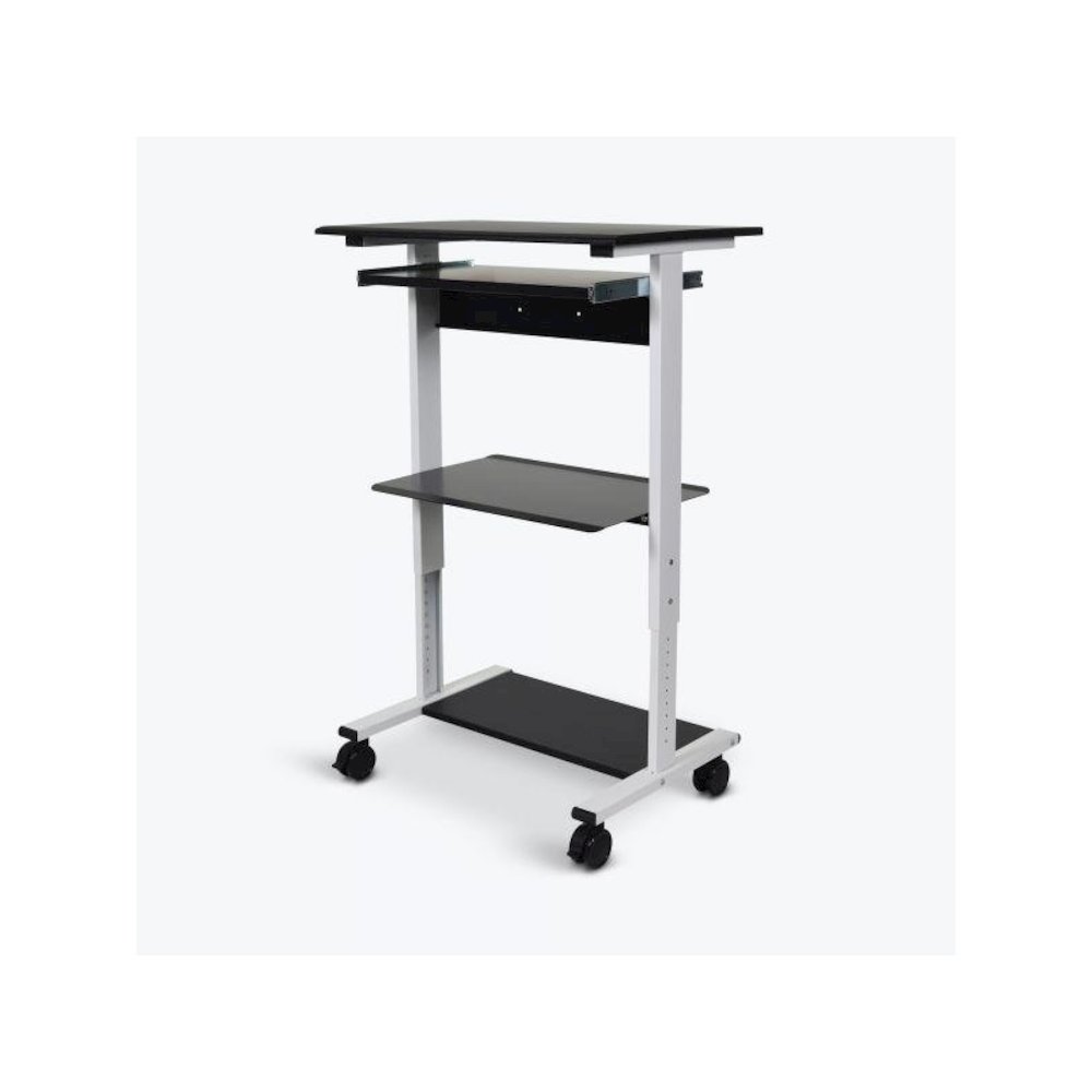 STAND-WS30 Mobile 3 Shelf Adjustable Stand Up Workstation