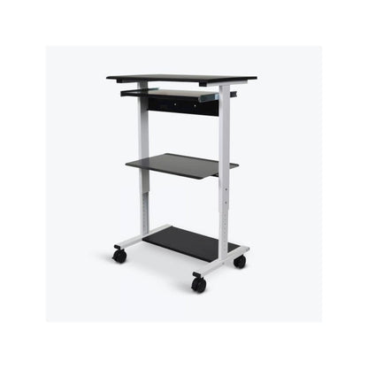 STAND-WS30 Mobile 3 Shelf Adjustable Stand Up Workstation