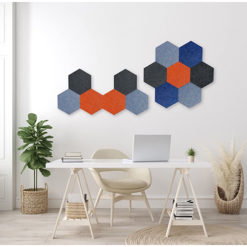 PET Hexagon Midnight Blue Color Pack 6pc,2 Thickness, GP-57