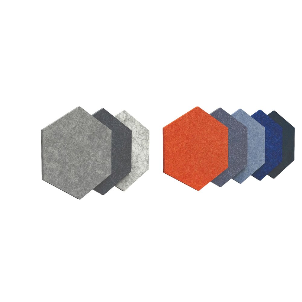 PET Hexagon Light Blue Color Pack 6pc,2 Thickness. GP-05