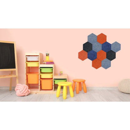 PET Hexagon Light Blue Color Pack 6pc,2 Thickness. GP-05