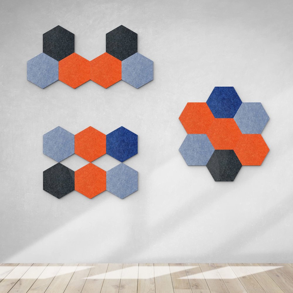 PET Hexagon Light Blue Color Pack 6pc,2 Thickness. GP-05